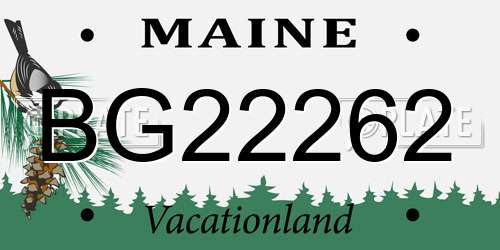 BG22262 Maine License Plate