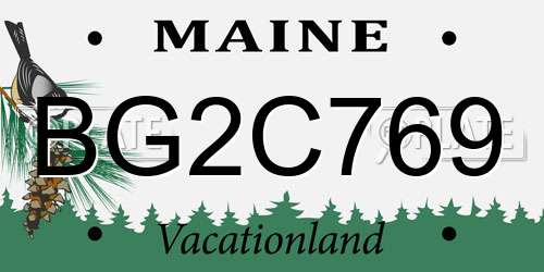 BG2C769 Maine License Plate