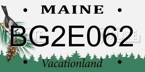 BG2E062 Maine License Plate