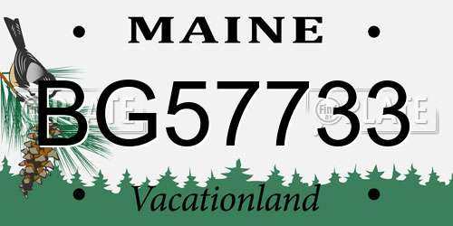 BG57733 Maine License Plate