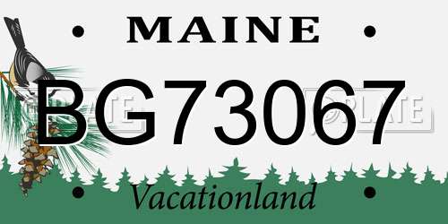 BG73067 Maine License Plate