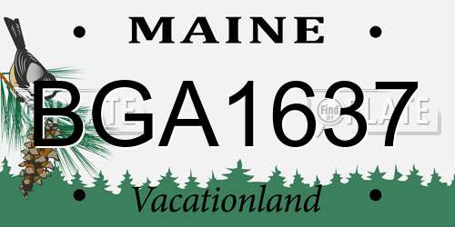 BGA1637 Maine License Plate