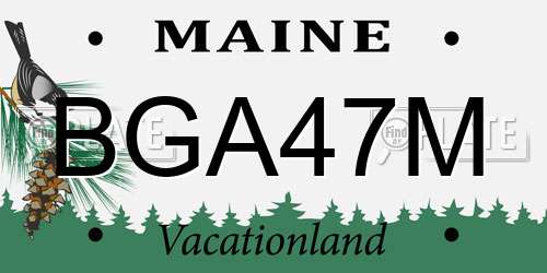 BGA47M Maine License Plate