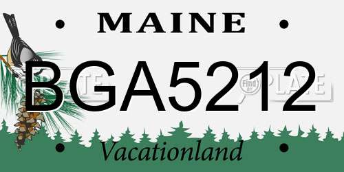BGA5212 Maine License Plate