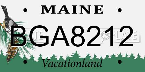 BGA8212 Maine License Plate