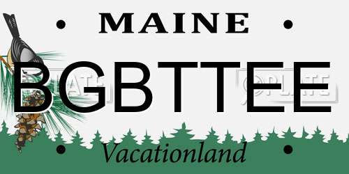 BGBTTEE Maine License Plate