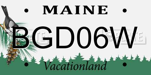 BGD06W Maine License Plate