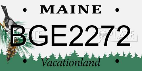 BGE2272 Maine License Plate