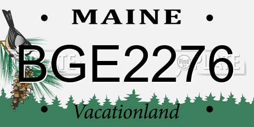 BGE2276 Maine License Plate