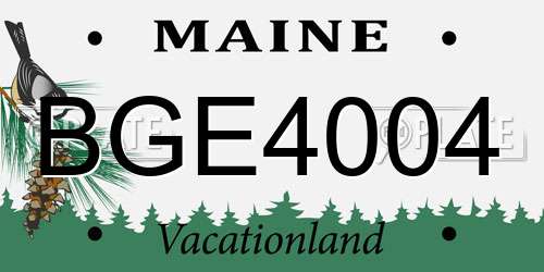 BGE4004 Maine License Plate