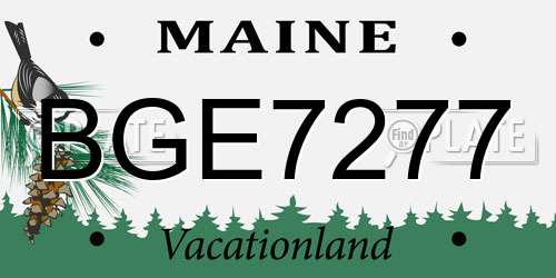 BGE7277 Maine License Plate