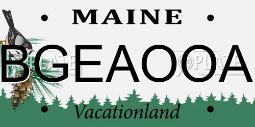 BGEAOOA Maine License Plate