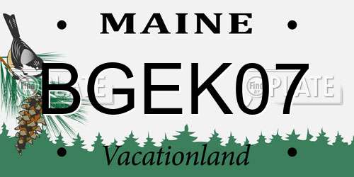 BGEK07 Maine License Plate