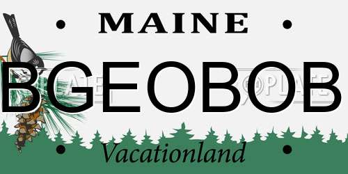BGEOBOB Maine License Plate