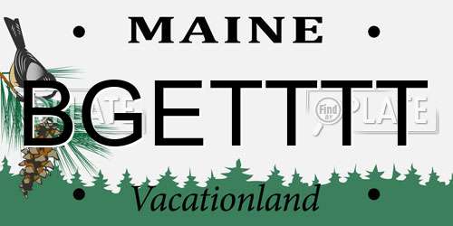 BGETTTT Maine License Plate
