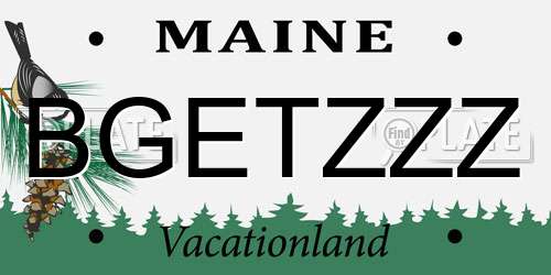 BGETZZZ Maine License Plate