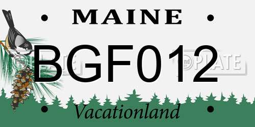 BGF012 Maine License Plate