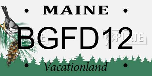 BGFD12 Maine License Plate