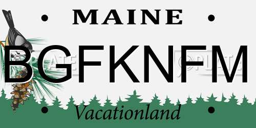 BGFKNFM Maine License Plate