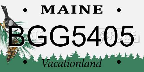 BGG5405 Maine License Plate