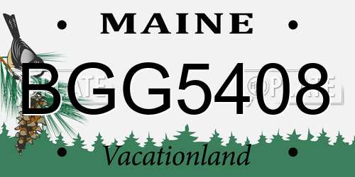 BGG5408 Maine License Plate