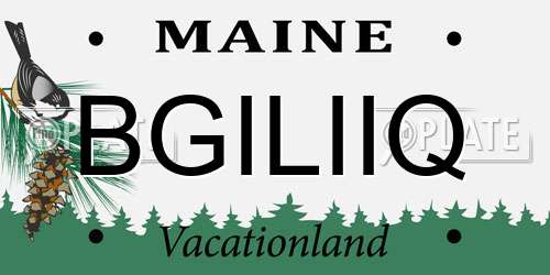 BGILIIQ Maine License Plate