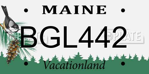 BGL442 Maine License Plate