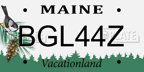 BGL44Z Maine License Plate
