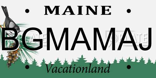 BGMAMAJ Maine License Plate