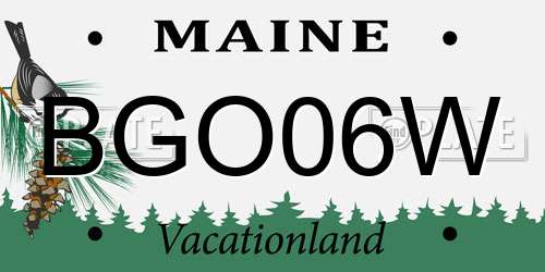 BGO06W Maine License Plate