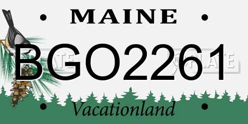 BGO2261 Maine License Plate