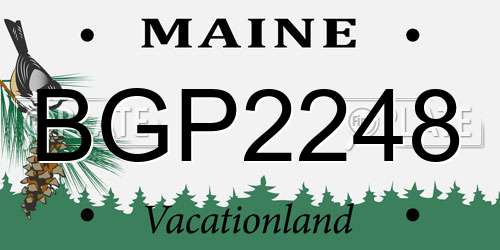 BGP2248 Maine License Plate