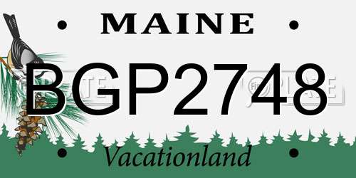 BGP2748 Maine License Plate