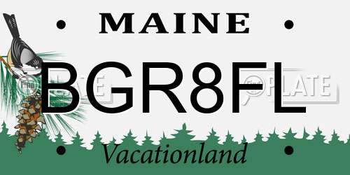 BGR8FL Maine License Plate