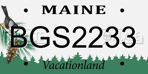 BGS2233 Maine License Plate