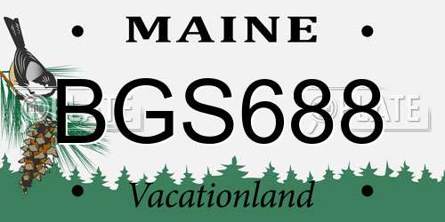 BGS688 Maine License Plate
