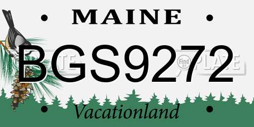 BGS9272 Maine License Plate