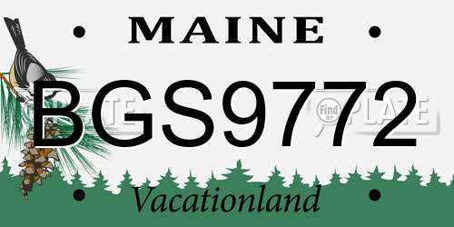 BGS9772 Maine License Plate