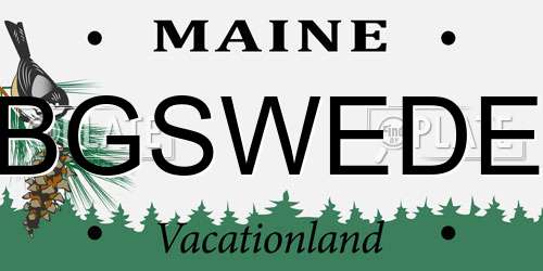 BGSWEDE Maine License Plate