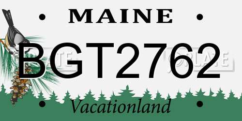 BGT2762 Maine License Plate