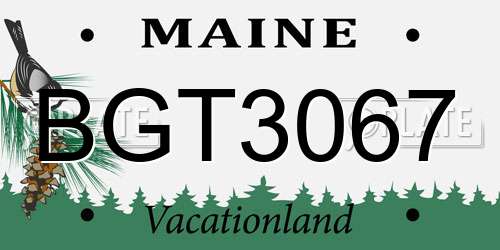 BGT3067 Maine License Plate