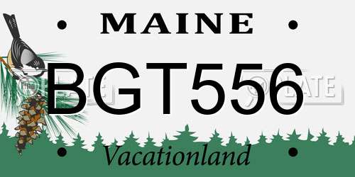 BGT556 Maine License Plate