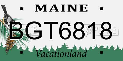 BGT6818 Maine License Plate