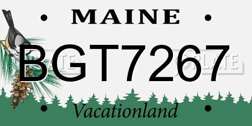 BGT7267 Maine License Plate