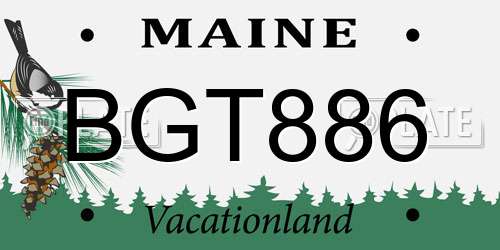 BGT886 Maine License Plate