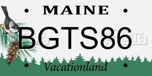 BGTS86 Maine License Plate