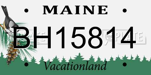 BH15814 Maine License Plate