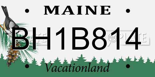 BH1B814 Maine License Plate