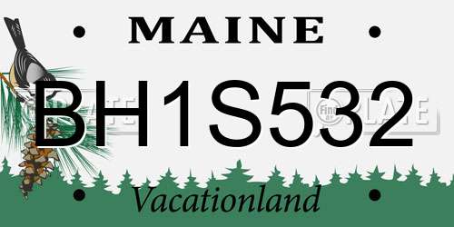 BH1S532 Maine License Plate