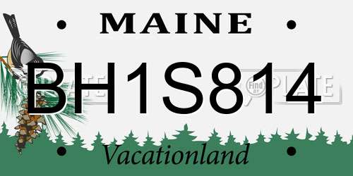 BH1S814 Maine License Plate